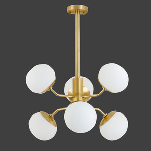 <span class=keywords><strong>Lampadario</strong></span> a sfera in vetro smerigliato bianco lampada a sospensione Post-moderna a 6 <span class=keywords><strong>sfere</strong></span> con materiale in ottone dal produttore cinese - Product Image 5