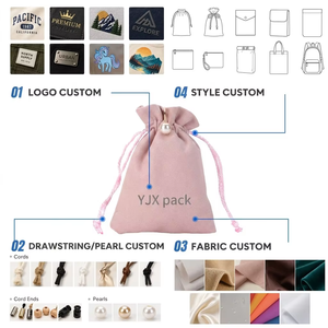 Bolsa de Joyería Personalizada de Microfibra, Bolsa Pequeña de Gamuza con Cordón, Embalaje de Regalo, Bolsa de Cuero Impresa en Blanco, Berry y Azul Marino para YJX - Product Image 3