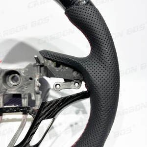 Volante de Fibra de Carbono Negra Real con Pantalla LED para <span class=keywords><strong>Hyundai</strong></span> Genesis Coupe, Costuras Personalizables para Genesis Coupe - Product Image 2