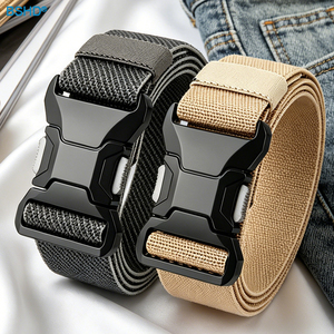 <span class=keywords><strong>Ceinture</strong></span> en nylon élastique pour <span class=keywords><strong>homme</strong></span> avec logo personnalisé, faible MOQ, noir mat, style techwear, boucle à dégagement rapide pour streetwear et ceintures décontractées - Product Image 1