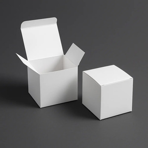 Caja blanca universal pequeña, caja de cartón blanca para venta al por mayor, caja cuadrada de cartón en blanco, caja de color con LOGO personalizado. - Product Image 3
