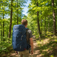 Sac à dos de randonnée pour les aventures en montagne, le camping et l'escalade - Imperméable, respirant, doublure en polyester, fermeture éclair