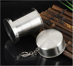 Gourde télescopique rétractable en acier inoxydable BST 140ML/4.73OZ avec porte-clés, tasse de voyage pliable, couvercle et isolation thermique pour la randonnée - Product Image 4