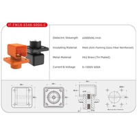 Accessoires de batterie 600A connecteur de fil M10 borniers électriques tout en laiton connecteur de batterie étanche chargeur EV DC