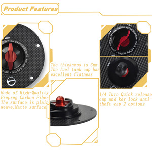 DTRAD Tapón de Combustible de Fibra de Carbono de Llenado Rápido sin Llave para MV Agusta <span class=keywords><strong>Brutale</strong></span> 1000 2019-2025 y RUSH 1000 2020-2025 - Product Image 3