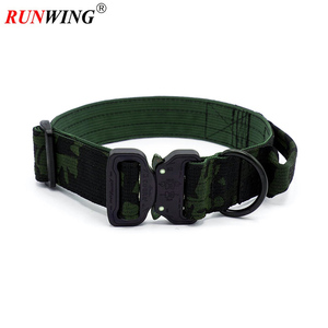 Collar de perro de nailon acolchado suave sólido táctico con mango de hebilla de 1,5 pulgadas ecológico personalizado entrenamiento caminar - Product Image 4