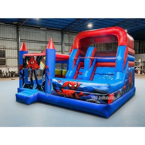 <span class=keywords><strong>Castillo</strong></span> Inflable Comercial de Spider-Man, Casa de Juegos Interior para Niños con Tobogán para Alquiler de Eventos, Duradero - Product Image 1