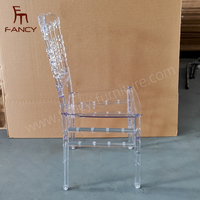 Chaise Napoléon transparente noire chaise Napoléon en résine pour les événements de mariage chaises d'hôtel en plastique acrylique transparent en gros