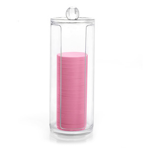 Transparent Plastic <b>Makeup</b> Remover Pad <b>Box</b> With Lid For Cotton Pads Storage Organizers - Product Image 1