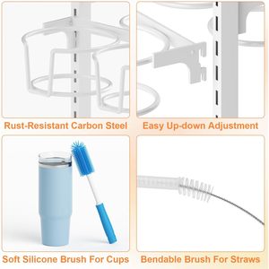 Estante de almacenamiento de tazas aislado de gran capacidad para el hogar, cocina, estante de almacenamiento, compartimento - Product Image 6