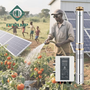 <span class=keywords><strong>Pompe</strong></span> à eau submersible centrifuge <span class=keywords><strong>solaire</strong></span> alimentée par énergie <span class=keywords><strong>solaire</strong></span> QQPUMP Agriculture Dc Brushless 4 pouces 600W pour puits profonds - Product Image 1
