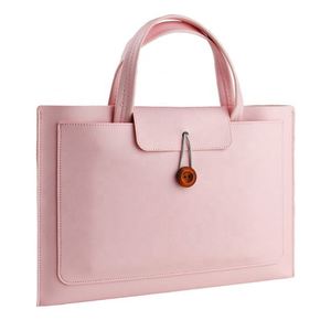 Black Travel Business Laptop <b>Bags</b> Covers <b>Computers</b> Pu Leather Briefcase Messenger Laptop Sleeve - Product Image 1
