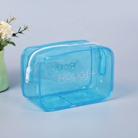 Personnalisé Noir Transparent Étanche Voyage Lavage Fermeture Éclair pour Dame Grande Capacité PVC Maquillage Organisateur Cosmétique Sacs Cas