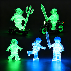 Figuras <span class=keywords><strong>de</strong></span> Acción Mini que Brillan en la Oscuridad, Compatibles con las Principales Marcas, Bloques <span class=keywords><strong>de</strong></span> Construcción que Brillan en la Noche, Accesorios <span class=keywords><strong>de</strong></span> Ladrillos <span class=keywords><strong>de</strong></span> Plástico, Juguetes - Product Image 1