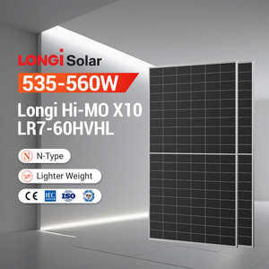 แผงโซลาร์เซลล์ Longi Himo X10 พลังงานแสงอาทิตย์ 560w 535w 550w 540w IP68 แบบกระจกเดี่ยว - Product Image 1