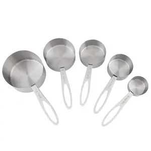 5 Pcs Stainless Steel Measuring Cups And Spoons Set