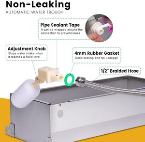 <span class=keywords><strong>Abbeveratoio</strong></span> Automatico in Acciaio Inox <span class=keywords><strong>per</strong></span> Polli, Anatre, Oche, Mucche, Pecore e Capre con Galleggiante - Product Image 3