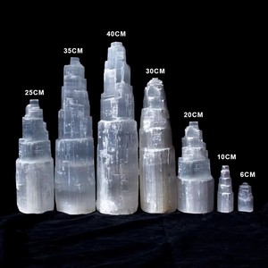 Nouvelle Lampe Tour en Sélénite Polie, Pierre Naturelle <span class=keywords><strong>de</strong></span> Guérison, Pointe <span class=keywords><strong>de</strong></span> Sélénite Calme pour la Méditation, le Travail Spirituel et la Maison - Product Image 6