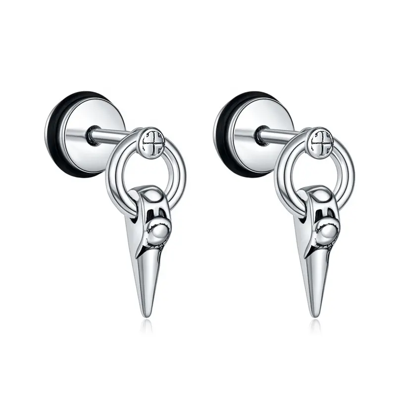 Tragus Helix kıkırdak lob Punk gotik küpe cerrahi paslanmaz çelik kulak çıtçıt Unisex Piercing küpe damızlık erkekler kadınlar için