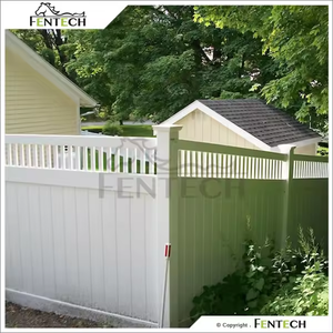 Vente flash - Panneaux de clôture en vinyle blanc de 6x8 pieds, design moderne, 100% matière vierge, avec dessus en piquets - Product Image 2