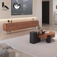 Ensemble de meuble TV et table basse en bois massif pour salon et chambre à coucher, mobilier de maison moderne de luxe de haute qualité