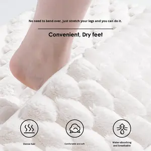 बुने मेमोरी फोम सोखने वाले त्वरित-शुष्क आधुनिक सरल ठोस रंग बाथरूम चटाई के लिए समर्थन के साथ - Product Image 2