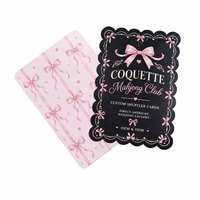 Ensemble de cartes de jeu de Mahjong élégant et charmant, mélangeur de tuiles à rayures de style preppy