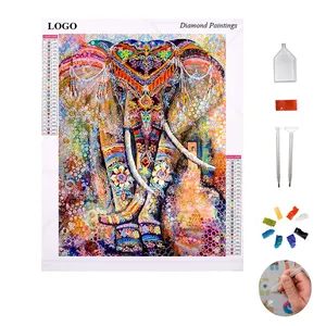 Oem Odm High-End Short Lint Diamant malerei 5d Diy Elephant Umwelt freundliche Baumwolle Leinwand Custom Painting Tools Kits