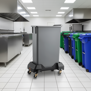 Carrito de Basura Resistente y Delgado con Ruedas para Contenedores de 16 a 23 Galones, para Interiores y Exteriores, con Tapa Enrollable - Product Image 2