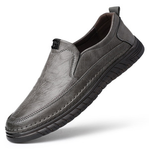 Mocasines de Cuero Casuales de Negocios para Hombre, con Suela de Goma, Color Gris Sólido, Hechos en Wenzhou - Product Image 5