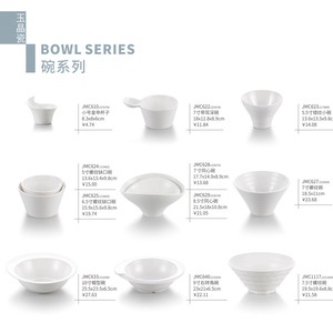 Bol à riz en mélamine imitation porcelaine A8, bol à soupe, bol à plats chauds, bol à ramen japonais, grand bol, petit bol, plastique - Product Image 2