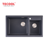 Évier de cuisine double cuve en acier inoxydable, fabrication industrielle, avec robinet, design moderne, à encastrer, épaisseur personnalisable, Meilleure Marque, Offre Spéciale