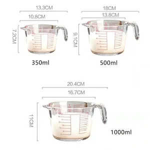 <span class=keywords><strong>Taza</strong></span> <span class=keywords><strong>medidora</strong></span> <span class=keywords><strong>de</strong></span> vidrio <span class=keywords><strong>de</strong></span> gran capacidad resistente al calor con asa graduada para repostería en la cocina del hogar - Product Image 6