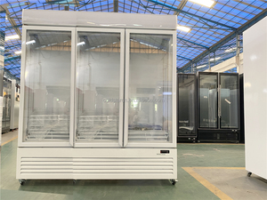 Vitrine Réfrigérée Professionnelle à Trois <span class=keywords><strong>Portes</strong></span> pour Crèmes Glacées, Réfrigérateur Vertical Sans Givre, Congélateur Commercial en Verre 5 - Product Image 6