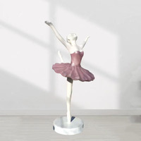 Statue de danseuse de ballet moderne en fibre de verre grandeur nature personnalisée Sculpture de décoration intérieure et extérieure écologique