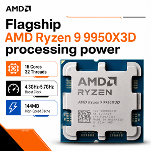 <span class=keywords><strong>AMD</strong></span> Ryzen 9 9950X3D 16-Kern 32-Thread Zen5 AM5 <span class=keywords><strong>CPU</strong></span> bis zu 5,7GHz 128MB 3D VCache Desktop-Prozessor für Gaming-Computer auf Lager - Product Image 1