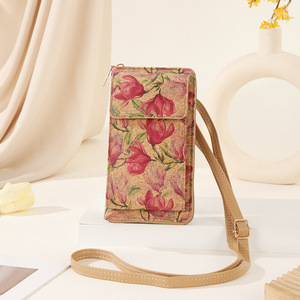 Borsa per cellulare da donna Borsa <span class=keywords><strong>a</strong></span> <span class=keywords><strong>tracolla</strong></span> versatile vintage Borsa con stampa in sughero Borsa spaziosa con stampa floreale per attività all'aperto - Product Image 6
