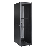 Armoire de serveur 42U 19 pouces, armoire réseau autoportante avec portes avant et arrière en maille et roulettes pour centre de données