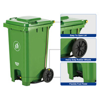 Poubelle à roulettes industrielle robuste pour déchets commerciaux, conteneur à ordures 120l 240l 360l 660l 1100l