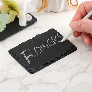 Reusable SLATE Plant Label Natural Weatherproof Garden Logo Stone Chalk for herb flower vegetable planter