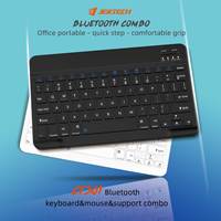 JERTECH CT3-01 Keyboard dan Mouse Nirkabel BT Portabel Tipis Laris Manis, Keyboard Mini Nirkabel Isi Ulang