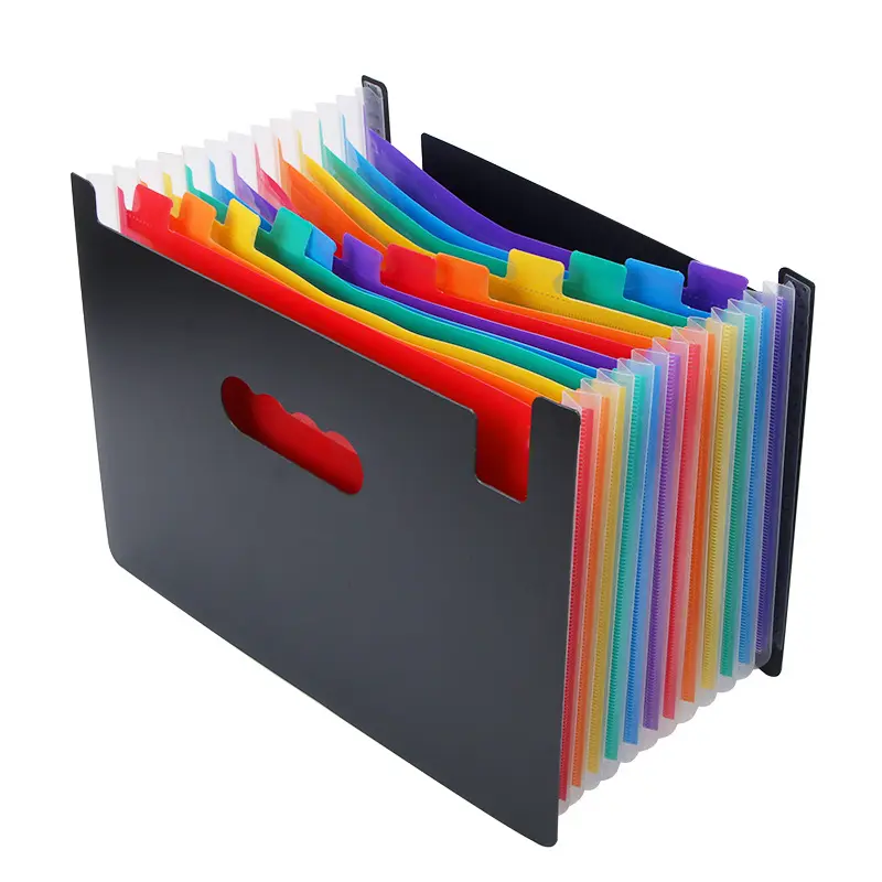 Радужный цвет A4 PP пластиковый аккордеон органайзер для документов сумка расширяющаяся папка для файлов