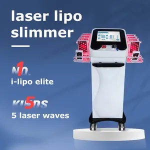 Laser lipolysis 5d lipolaser 10 pad full body slimming 209mw 650 red light therapy stubborn fat melting inch loss beauty machine