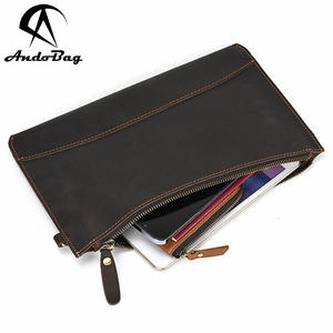 Sac à main pour homme, sac à main rétro en cuir Crazy Horse, pochette en cuir de vache véritable, portefeuille enveloppe, sac à main pour homme - Product Image 5