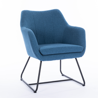 Fauteuil d'appoint rembourré en tissu de velours de canapé de salon de luxe moderne nordique