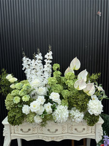 Rangkaian Bunga Hydrangea Hijau Populer untuk Pernikahan, Bunga Hydrangea Hijau Putih Buatan untuk Dekorasi Acara Pesta - Product Image 4