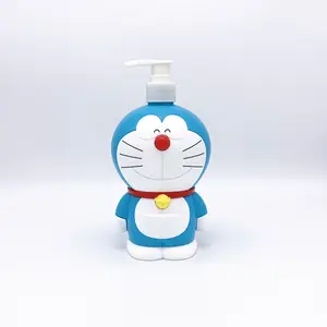 Factory Bulk Supply Empty Plastic Bottles With Pump Blue Cartoon Cat Empty Shampoo Bottles