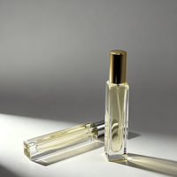 Flacon de parfum rectangulaire haut et fin de 10 ml et 15 ml avec bouchons multicolores, flacon pulvérisateur de parfum en verre avec logo personnalisé