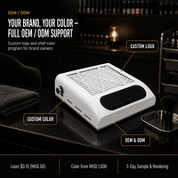 BLUEQUE Outil de nettoyage pour manucure, aspirateur à poussière pour ongles, essentiel pour les salons de manucure