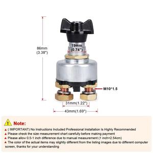 Lucas Style/Type clé à poignée fixe isolateur de batterie interrupteur de coupure pour RV batterie Marine bateau voiture véhicules - Product Image 4